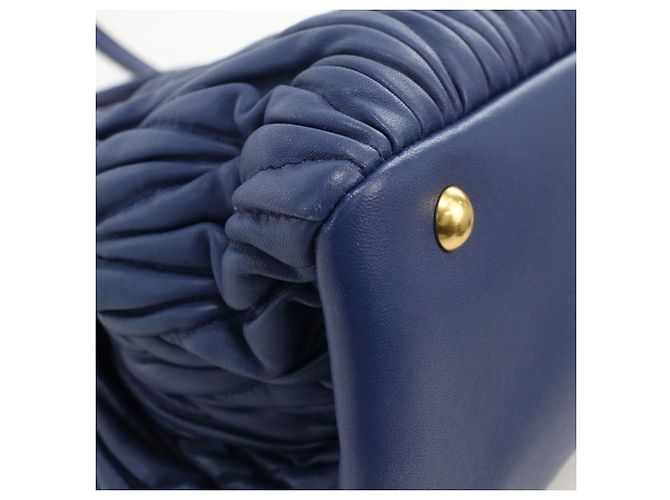 Borsa Tote MIU Outlet Miu Miu Blu - vista 6