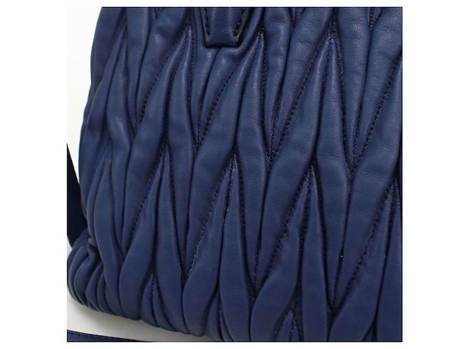 Borsa Tote MIU Outlet Miu Miu Blu - vista 7