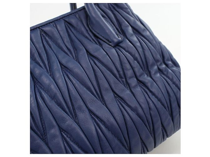 Borsa Tote MIU Outlet Miu Miu Blu - vista 8