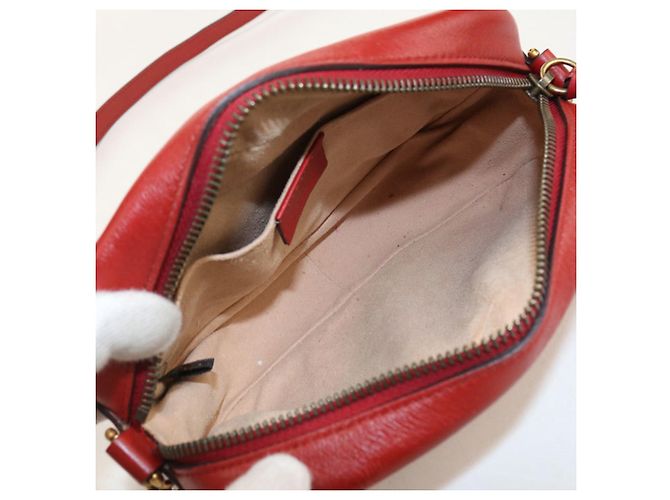 Mini borsa a tracolla GG Marmont di Gucci Rosso - vista 3