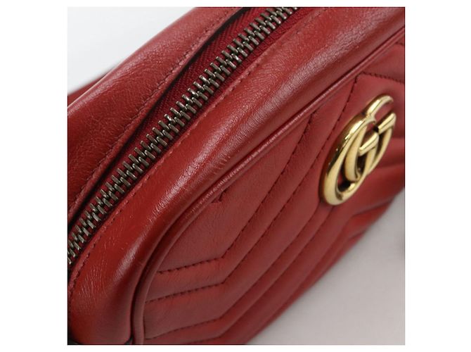 Mini borsa a tracolla GG Marmont di Gucci Rosso - vista 6