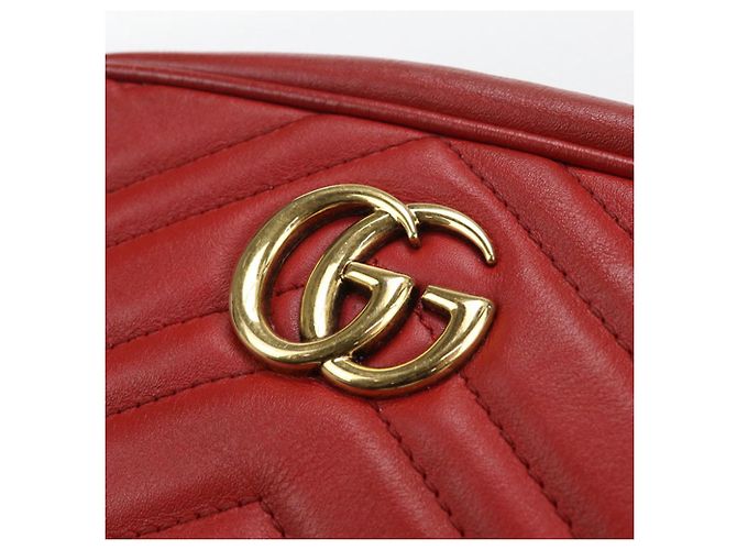 Mini borsa a tracolla GG Marmont di Gucci Rosso - vista 8