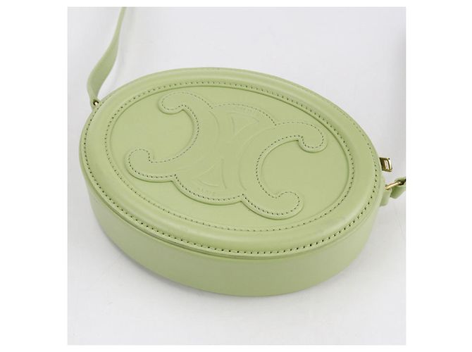 Céline Borsa a Spalla Ovale in Pelle Triomphe di Celine Verde - vista 2