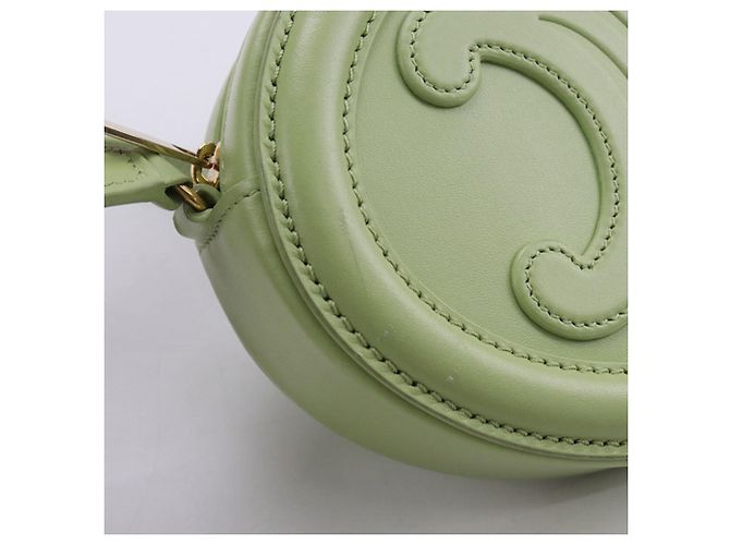 Céline Borsa a Spalla Ovale in Pelle Triomphe di Celine Verde - vista 7