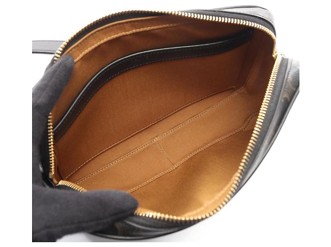 Céline Celine Triomphe Medium Umhängetasche Braun Schwarz - Ansicht 3