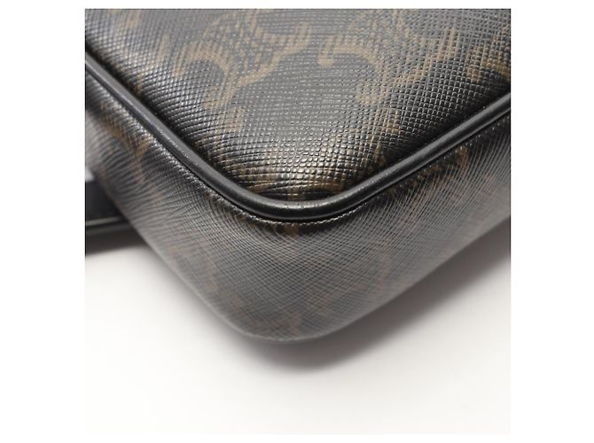 Céline Celine Triomphe Medium Umhängetasche Braun Schwarz - Ansicht 5