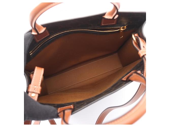 Céline Borsa tote verticale triomphe Celine piccola Marrone Nero - vista 3