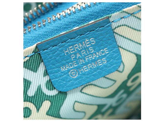 Hermès Azap Compact Silkin Rundgeldbörse Blau - Ansicht 4