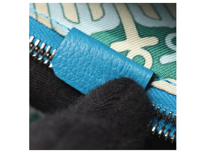 Hermès Azap Compact Silkin Rundgeldbörse Blau - Ansicht 5