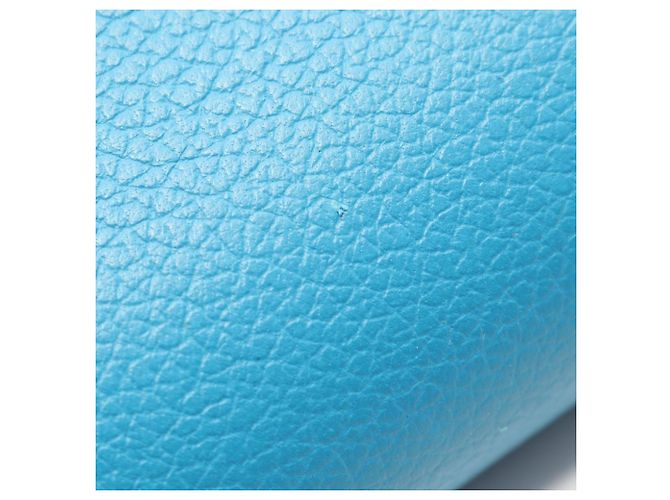 Hermès Azap Compact Silkin Rundgeldbörse Blau - Ansicht 7