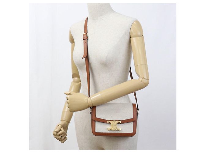 Céline Borsa a tracolla Celine Classic Triomphe - Beige - vista 9