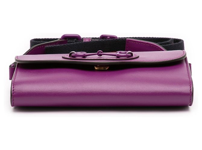 Gucci Mini Borsa in Pelle Viola Horsebit 1955 Web Porpora Viola scuro - vista 3