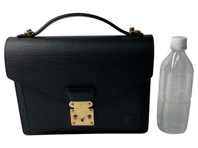 Borsa Louis Vuitton Epi Monceau Noir da donna Nero - vista 17