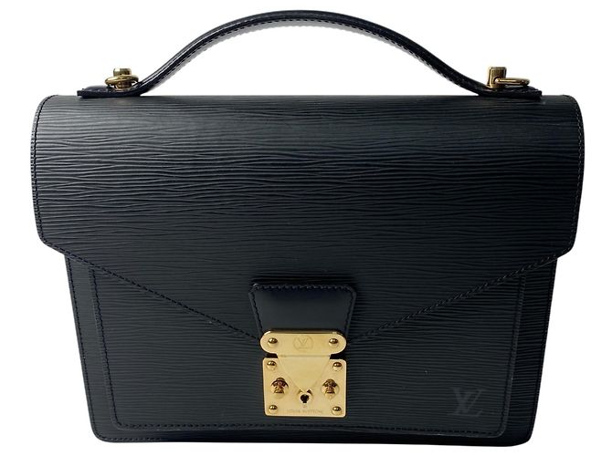 Borsa Louis Vuitton Epi Monceau Noir da donna Nero - vista 3