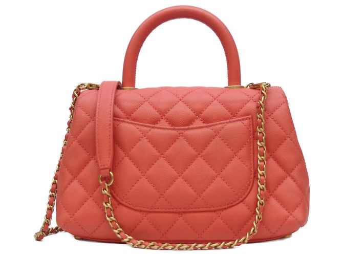 Bolsa de Ombro Coco Handle XS em Caviar Rosa da Chanel - vista 3