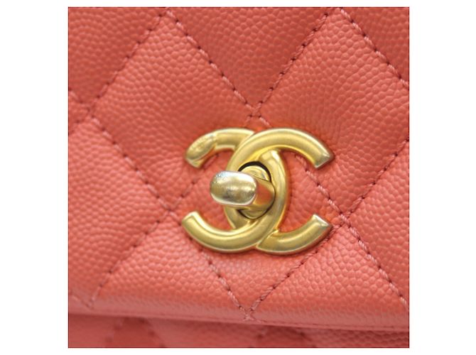 Bolsa de Ombro Coco Handle XS em Caviar Rosa da Chanel - vista 8