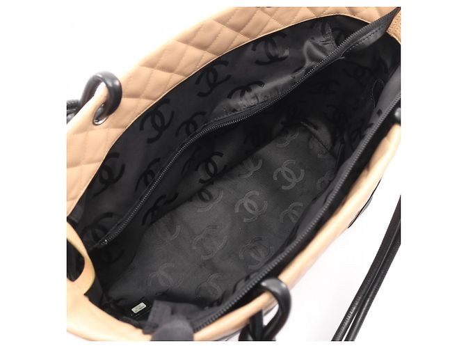 Borsa tote grande della linea Cambon di Chanel Nero Beige - vista 3