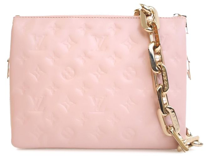 Coussin PM in pelle di agnello trapuntata rosa Monogram Louis Vuitton - vista 2
