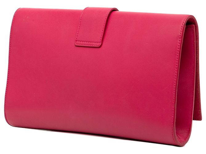 Clutch Chyc Ligne in pelle rosa Saint Laurent - vista 2