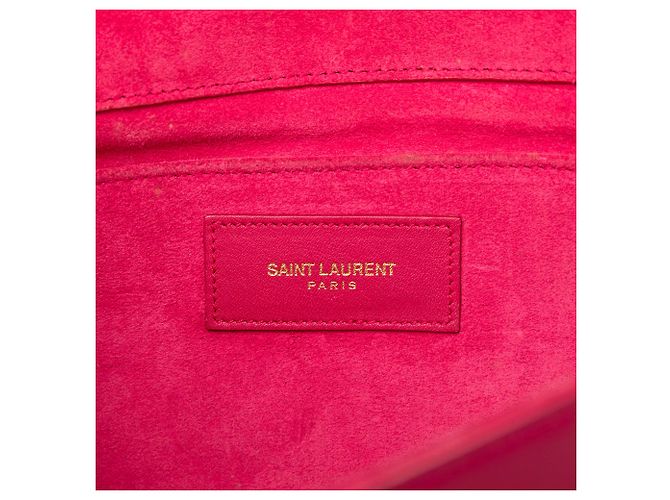 Clutch Chyc Ligne in pelle rosa Saint Laurent - vista 5