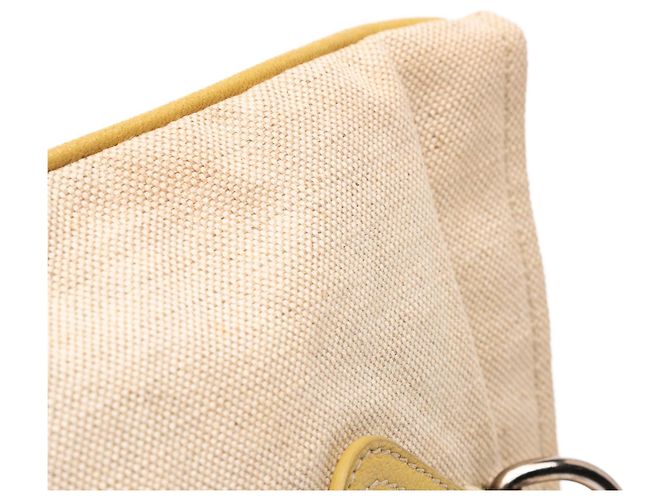Prada Braune Vitello-besetzte Canvas Canapa Tote - Ansicht 9