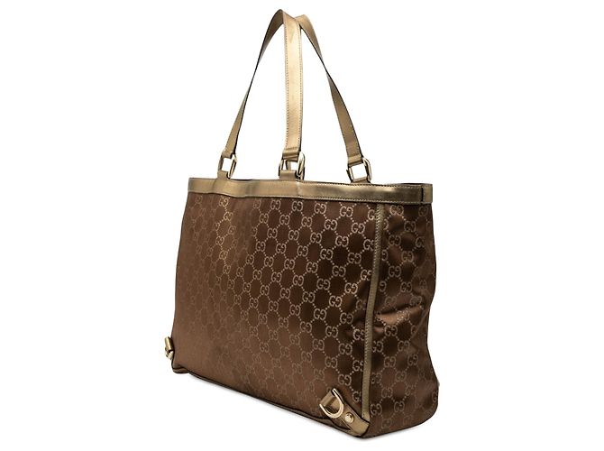 Borsa Gucci Abbey D Ring in satin GG marrone Marrone scuro - vista 2