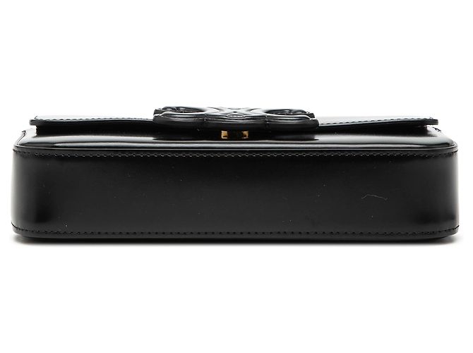 Céline Borsa a Spalla Cuir Triomphe in Pelle di Vitello Liscia Nera Celine Nero - vista 3