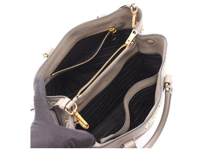 Prada Vitello Dino Handtasche Beige - Ansicht 3