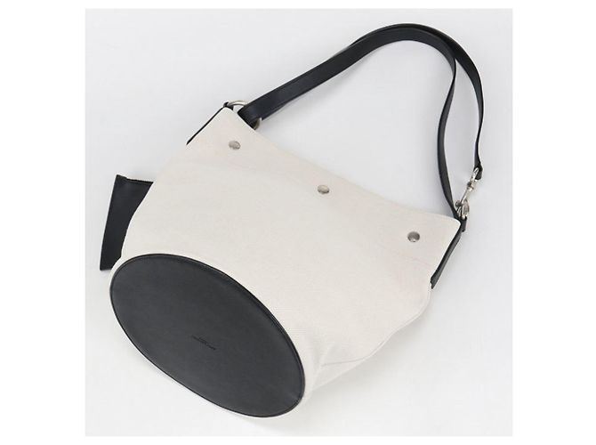 Borsa a spalla in tela bianca Saint Laurent Bianco - vista 2