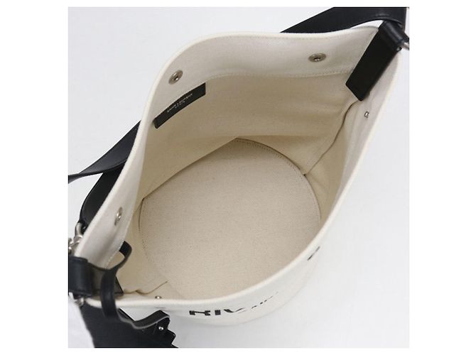 Borsa a spalla in tela bianca Saint Laurent Bianco - vista 3