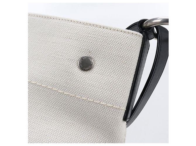 Borsa a spalla in tela bianca Saint Laurent Bianco - vista 5