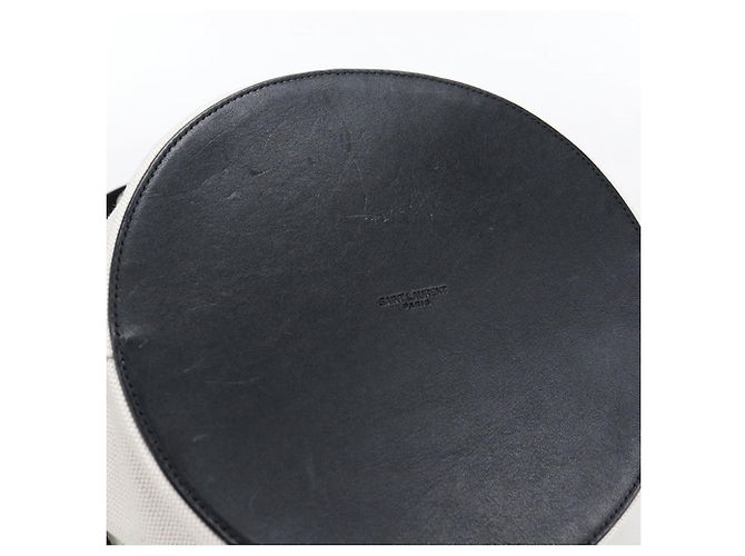 Borsa a spalla in tela bianca Saint Laurent Bianco - vista 6