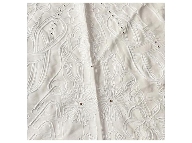 Silk In Hermès Cachecol Geant Triangular Bordado com Contas para Mulheres Hermes Branco - vista 5