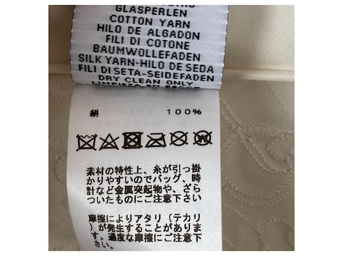 Silk In Hermès Cachecol Geant Triangular Bordado com Contas para Mulheres Hermes Branco - vista 8