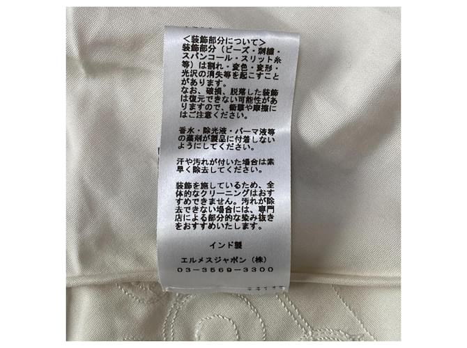 Silk In Hermès Cachecol Geant Triangular Bordado com Contas para Mulheres Hermes Branco - vista 9