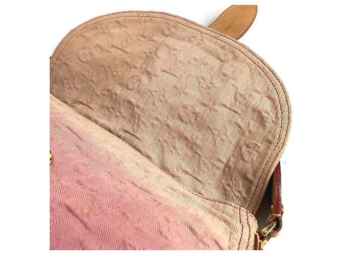 Bolsa de Ombro Louis Vuitton Monogram Denim Sunray Flap Rosa Vermelho - vista 11