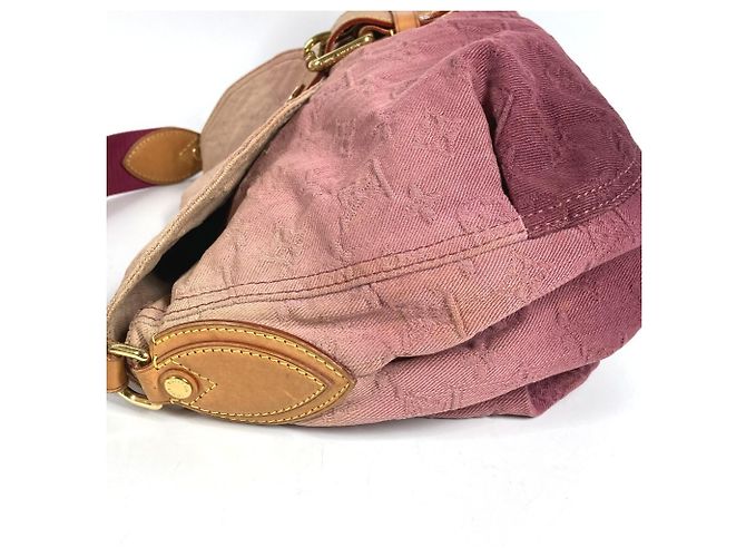 Bolsa de Ombro Louis Vuitton Monogram Denim Sunray Flap Rosa Vermelho - vista 3