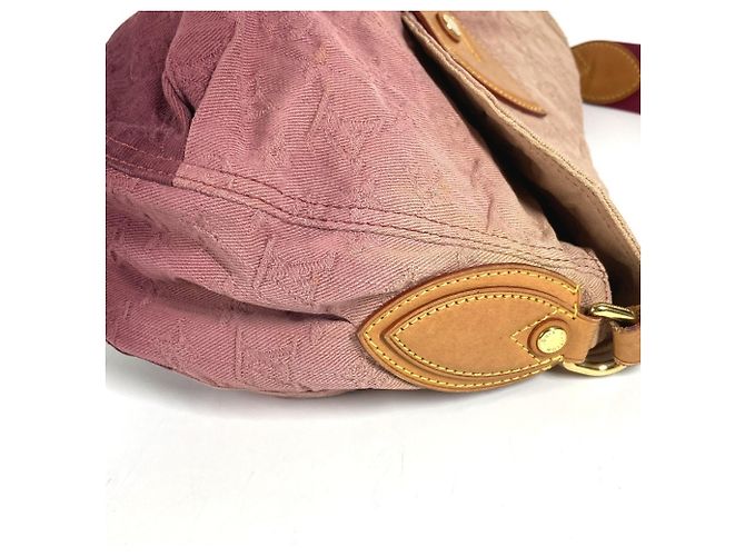 Bolsa de Ombro Louis Vuitton Monogram Denim Sunray Flap Rosa Vermelho - vista 7
