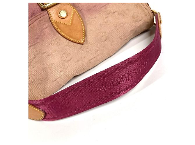 Bolsa de Ombro Louis Vuitton Monogram Denim Sunray Flap Rosa Vermelho - vista 8