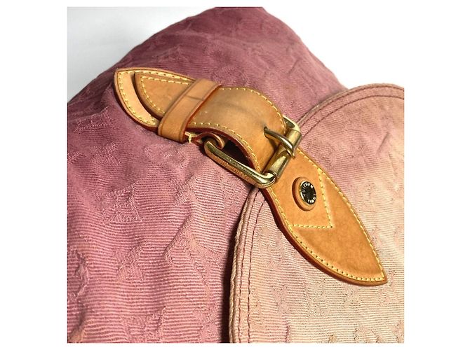 Bolsa de Ombro Louis Vuitton Monogram Denim Sunray Flap Rosa Vermelho - vista 9