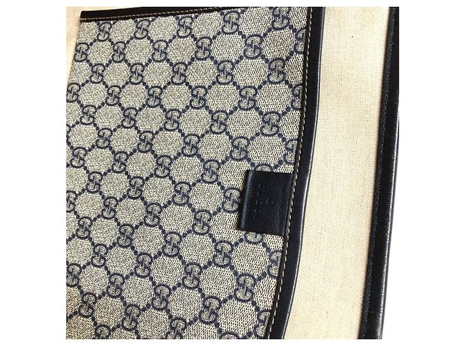 Borsa a Spalla Gucci Sherry Line GG Supreme Blu navy - vista 11