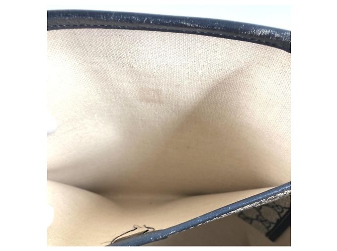 Borsa a Spalla Gucci Sherry Line GG Supreme Blu navy - vista 12