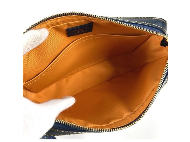 Borsa Clutch Trio Monogram Heritage Louis Vuitton Blu Verde - vista 16