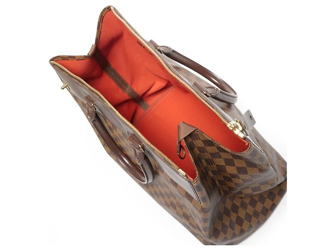 Borsa Boston Damier Greenwich PM Louis Vuitton Marrone - vista 10