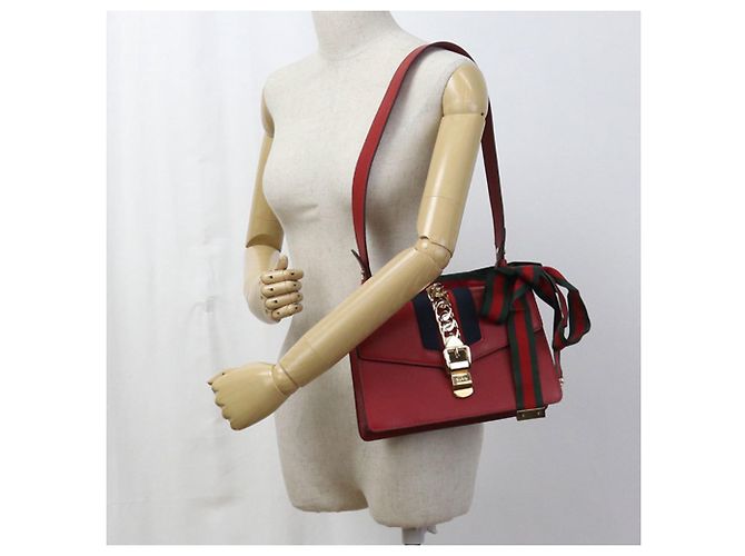 Borsa a Spalla Sylvie 421882 di GUCCI Rosso - vista 10