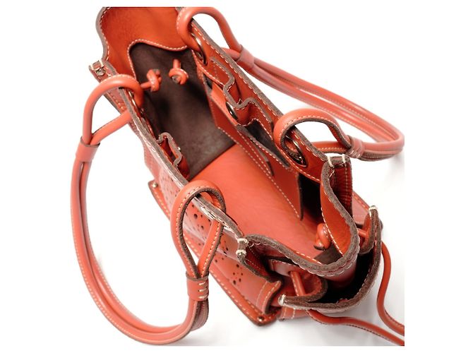 Borsa in pelle perforata Anagram Loewe Arancione - vista 12