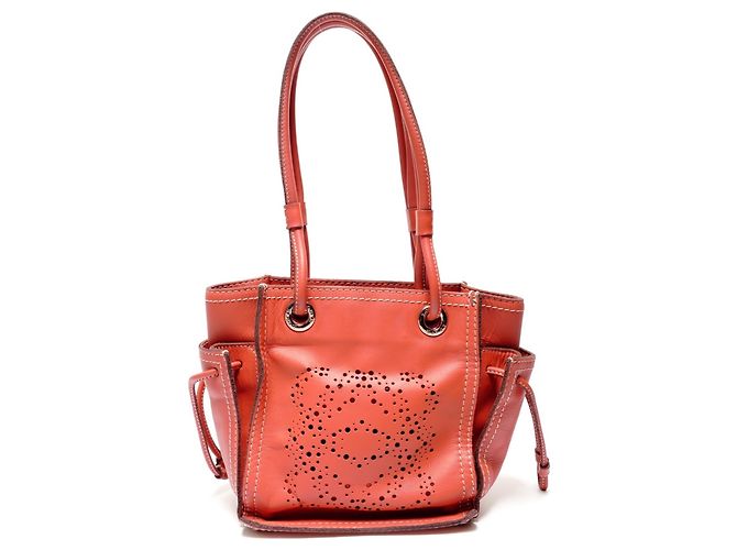 Borsa in pelle perforata Anagram Loewe Arancione - vista 2