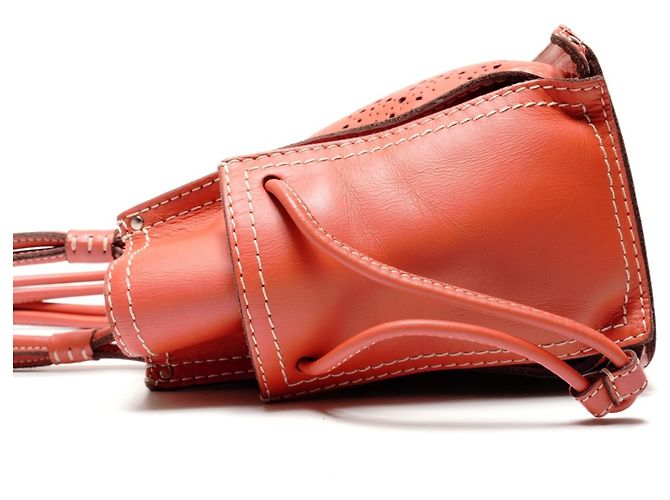 Borsa in pelle perforata Anagram Loewe Arancione - vista 4