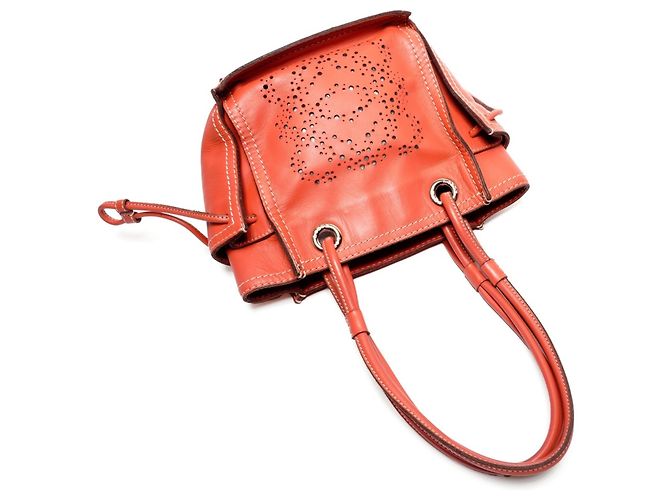 Borsa in pelle perforata Anagram Loewe Arancione - vista 9