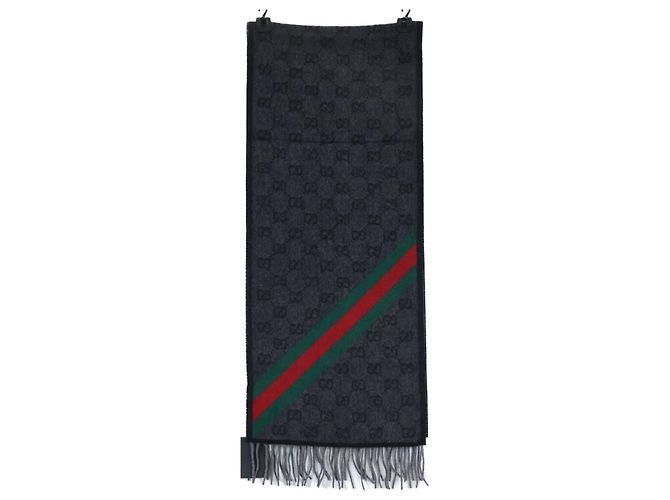 Stola in lana grigia da uomo Gucci Marrone - vista 2